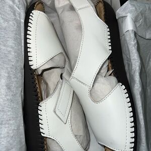 Naturalizer Womens Scout Slingback Sandals White Leather 71/2M